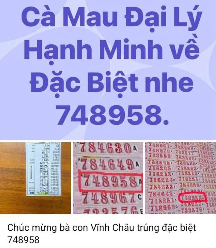 Giải độc đắc vé số Cà Mau trúng tại TP Cần Thơ. Ảnh: ĐLVS Hạnh Minh