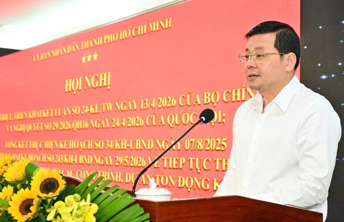  Giám đốc Sở NN-MT TPHCM Nguyễn Toàn Thắng phát biểu tại hội nghị. Ảnh: VIỆT DŨNG 