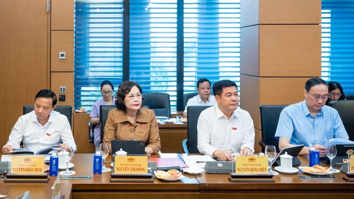  Các Phó Chủ tịch Quốc hội và đại biểu dự họp. Ảnh: CẨM HÀ 