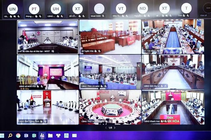 Địa phương dự hội nghị trực tuyến.