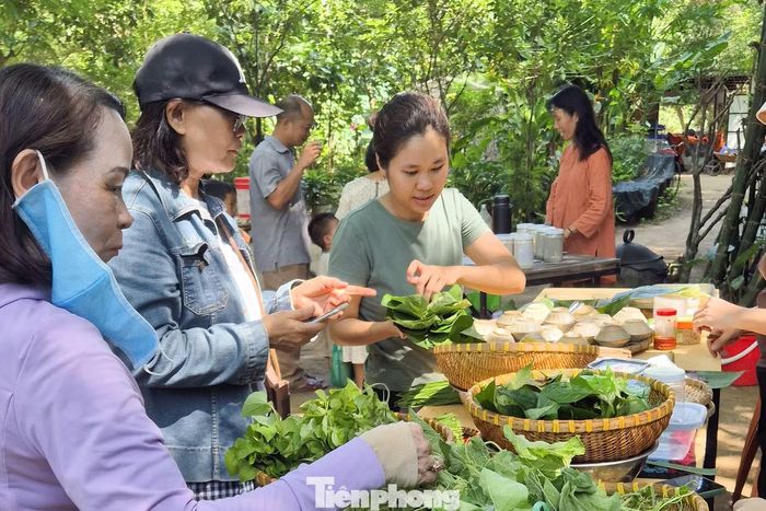 Từ sáng sớm, các hộ trồng trọt, sản xuất trên địa bàn đã có mặt, bày những mặt hàng nông sản, đồ thủ công, thực phẩm địa phương trên những chiếc bàn được kê ngay ngắn hay chiếc chiếu cói trải dưới bóng râm. Các mặt hàng được bày bán đều là các sản phẩm xanh, thân thiện với môi trường.