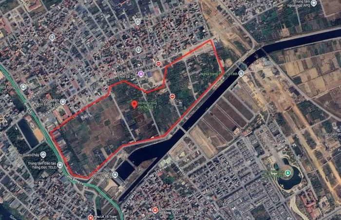 Vị trí dự án hồ điều hòa Yên Nghĩa 1 trên địa bàn xã An Khánh, cửa ngõ phía Tây Hà Nội.