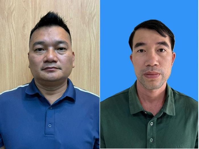 Đối tượng Đặng Trung Chính (trái) và Phạm Thắng (phải).
