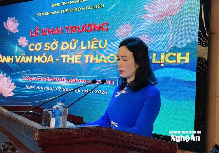 Đồng chí Trần Thị Mỹ Hạnh - Giám đốc Sở Văn hóa, Thể Thao và Du lịch Nghệ An. Ảnh: Thanh Hà