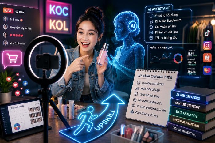 AI đang thay đổi nghề livestream: KOC, KOL cần học thêm gì để không bị bỏ lại phía sau?