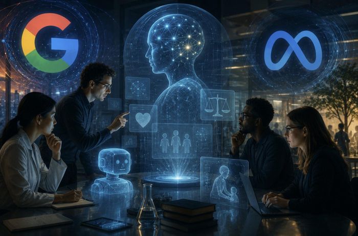 Google DeepMind, Anthropic, Meta đang nghiên cứu liệu AI có thể trở nên có ý thức hay không. Ảnh: SV
