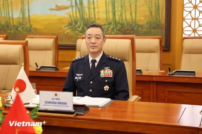 Đại tướng Uchikura Hiroaki, Tham mưu trưởng Liên quân Nhật Bản tại cuộc hội đàm. (Ảnh: Hằng Trần/Vietnam+)