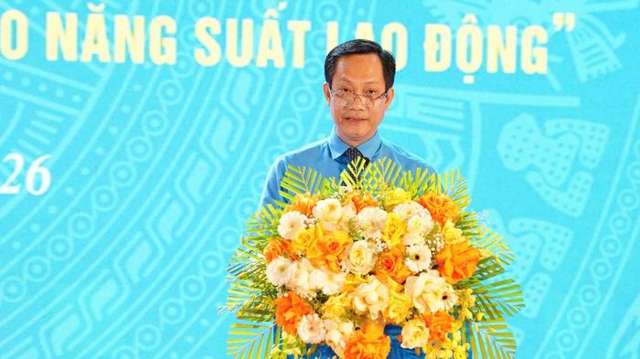 Chủ tịch Công đoàn Công Thương Việt Nam Lê An Hải. Ảnh: Thái Mạnh