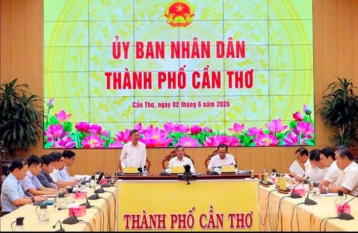 Ông Trương Cảnh Tuyên - Chủ tịch UBND TP. Cần Thơ phát biểu tại buổi làm việc. Ảnh: Khánh Ngọc