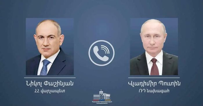 Tổng thống Putin điện đàm với Thủ tướng Pashinyan để trao đổi về kết quả hội nghị thượng đỉnh EAEU. Ảnh: Politico.