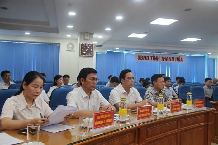 Các đại biểu tham dự hội nghị tại điểm cầu tỉnh Thanh Hóa.