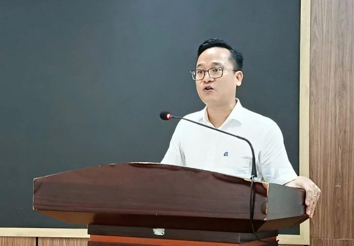 Lãnh đạo xã Thường Xuân phát biểu tại buổi làm việc.