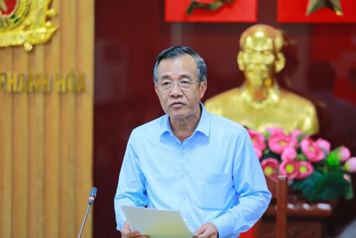 Bí thư Tỉnh ủy Lê Đức Thái phát biểu kết luận buổi làm việc.