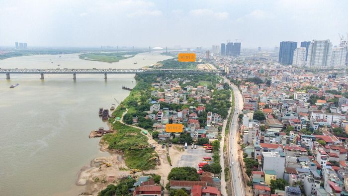 Trong hình ảnh là vị trí 2 và vị trí 3 của cụm công viên, được bố trí nằm sát hai bên dự án thành phần 10 - Công viên công cộng phường Phú Thượng. Khu vực này tập trung đông dân cư tại vị trí ngõ 144 An Dương Vương và các ngõ trên đường Đông Ngạc.
