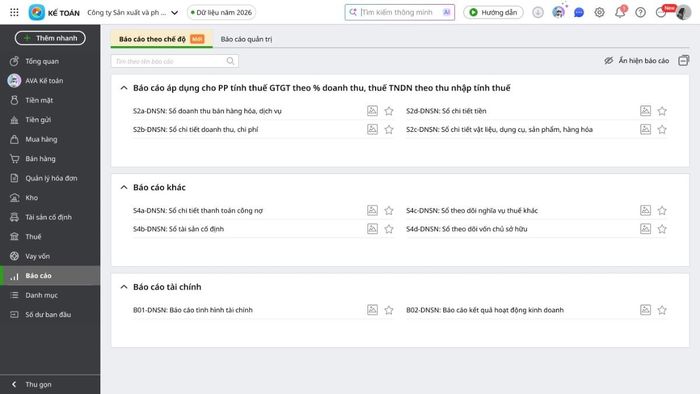 MISA đáp ứng biểu mẫu, sổ sách và báo cáo tài chính theo Thông tư 58/2026/TT-BTC, hỗ trợ kế toán thuận tiện, đúng chuẩn.