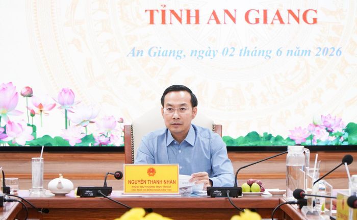 Phó Bí thư Thường trực Tỉnh ủy, Chủ tịch HĐND tỉnh An Giang Nguyễn Thanh Nhàn chủ trì phiên họp.
