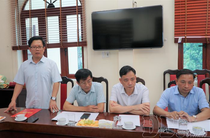 Trưởng ban Tổ chức Tỉnh ủy Phạm Đức Toàn phát biểu tại hội nghị.