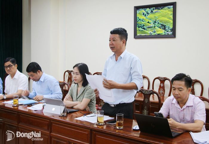 Đại diện Thống kê thành phố Đồng Nai chia sẻ về phương pháp tính tỉ trọng kinh tế số trong GRDP. Ảnh: Hải Quân