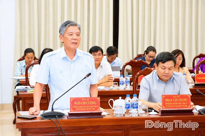 Bí thư Tỉnh ủy Ngô Chí Cường phát biểu tại hội nghị.