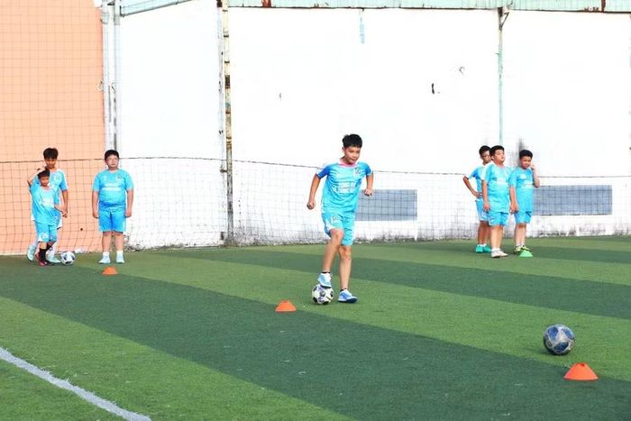  Các học viên được phân chia theo nhóm tuổi để tập luyện nhằm phát triển kỹ năng và thể lực theo từng giai đoạn. Ảnh: H.V 