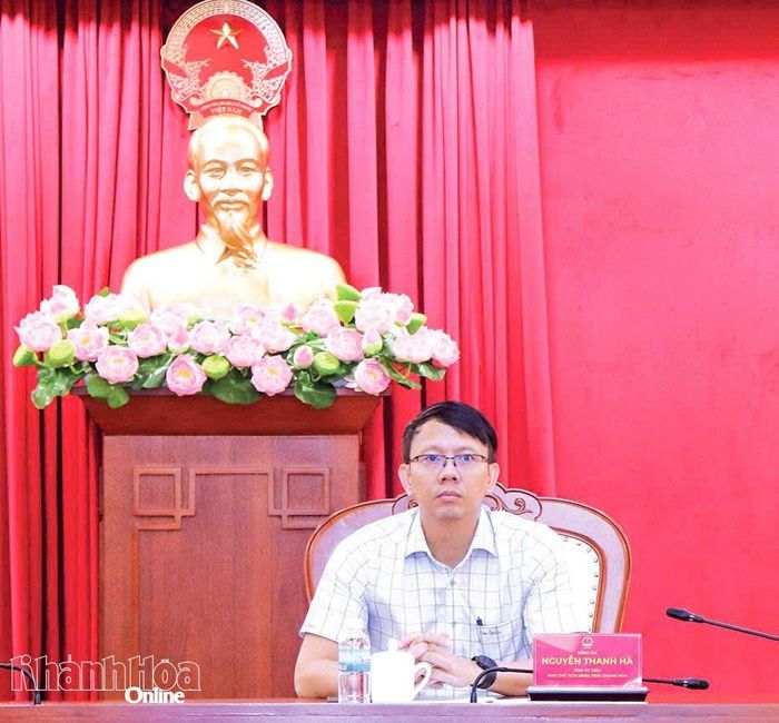 Đồng chí Nguyễn Thanh Hà tham dự tại điểm cầu Khánh Hòa.