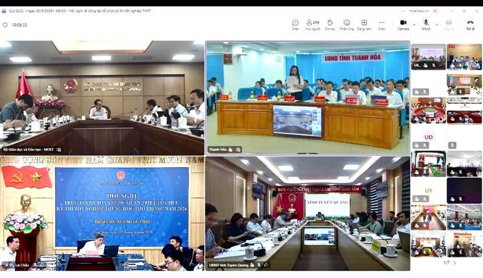 Quang cảnh hội nghị được tổ chức trực tuyến đến các tỉnh, thành phố trong cả nước.