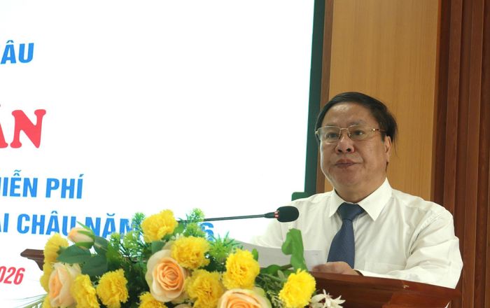 Đồng chí Tống Thanh Hải - Ủy viên Ban Thường vụ Tỉnh ủy, Phó Chủ tịch Thường trực UBND tỉnh phát biểu tại buổi lễ.