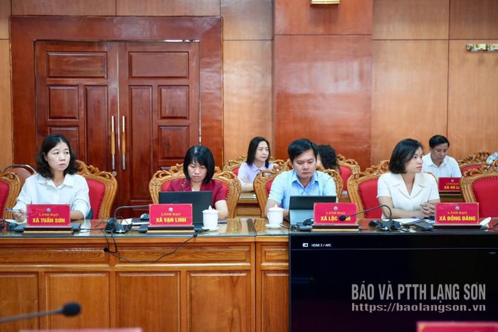 Đại biểu dự hội nghị tại điểm cầu tỉnh Lạng Sơn