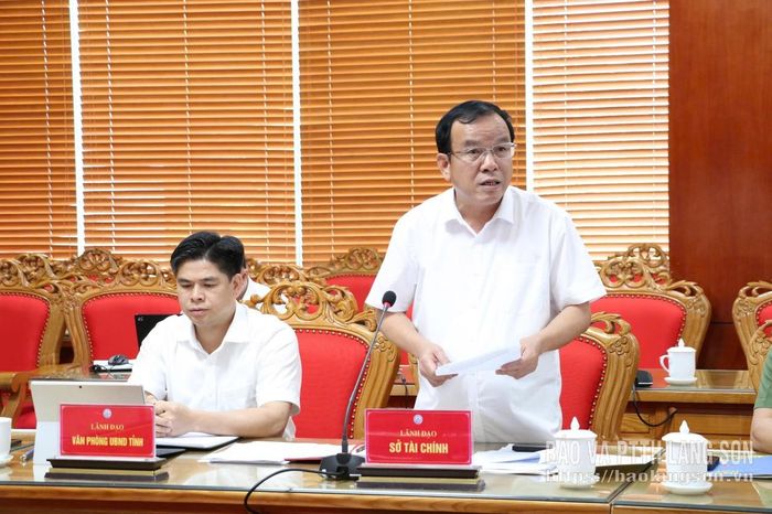 Lãnh đạo Sở Tài chính phát biểu tại buổi làm việc