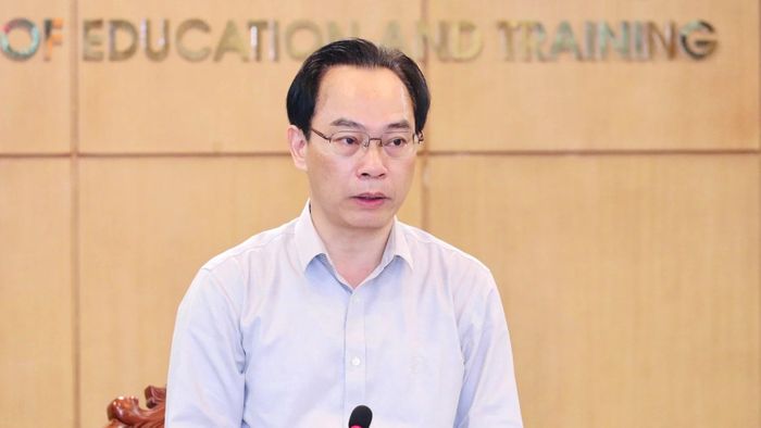 Bộ trưởng Bộ Giáo dục và Đào tạo Hoàng Minh Sơn phát biểu kết luận hội nghị. (Ảnh: Vietnamnet)