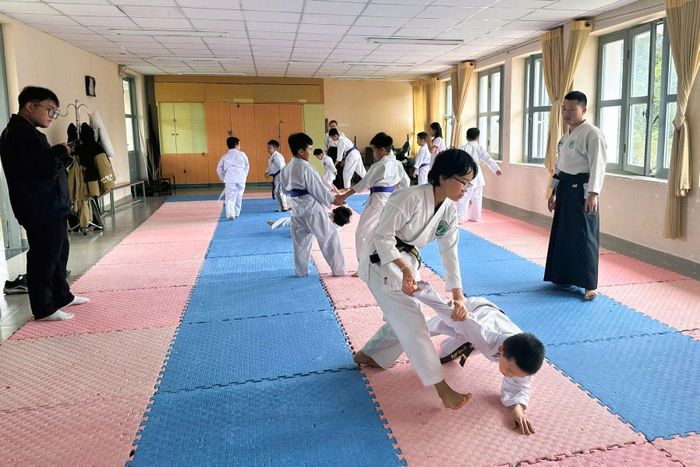 Thanh thiếu nhi tham gia lớp học võ tại Trung tâm Hoạt động Thanh thiếu nhi tỉnh