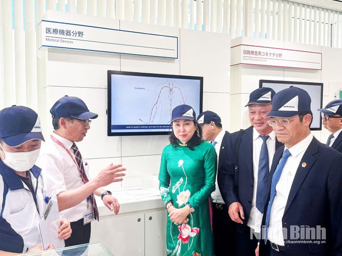 Đoàn công tác tỉnh Ninh Bình thăm hoạt động sản xuất tại Công ty TNHH Yokowo.