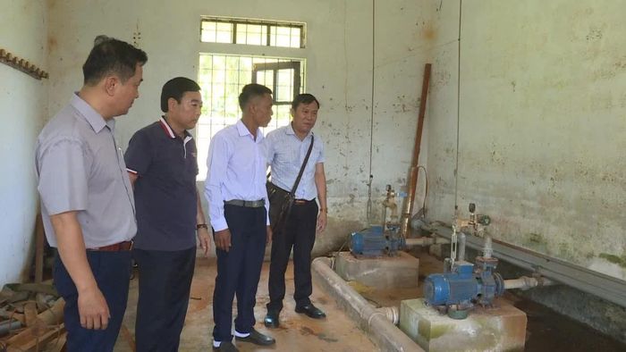 Trạm bơm tại Nhà máy nước Thái Thủy (xã Tân Mỹ) đã xuống cấp chỉ hoạt động từ 30-40% công suất thiết kế - Ảnh: Phan Khiêm