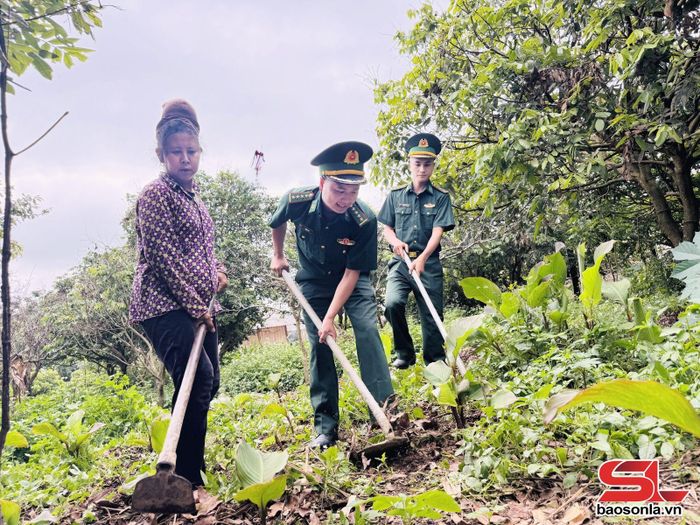 Bộ đội Biên phòng Chiềng Tương hỗ trợ người dân phát triển sản xuất.