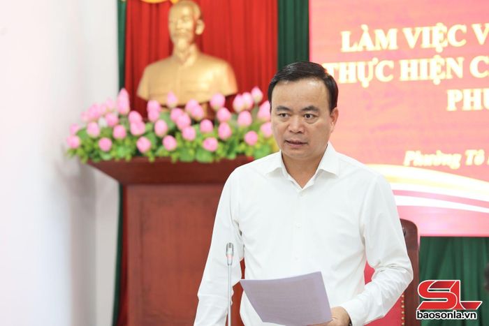 Đồng chí Phó Chủ tịch Thường trực UBND tỉnh phát biểu kết luận cuộc làm việc.
