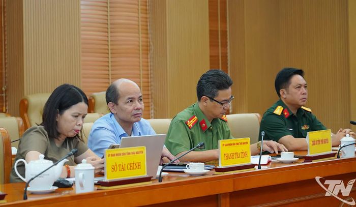 Đại diện các sở, ngành tham dự Hội nghị tại điểm cầu Thái Nguyên.