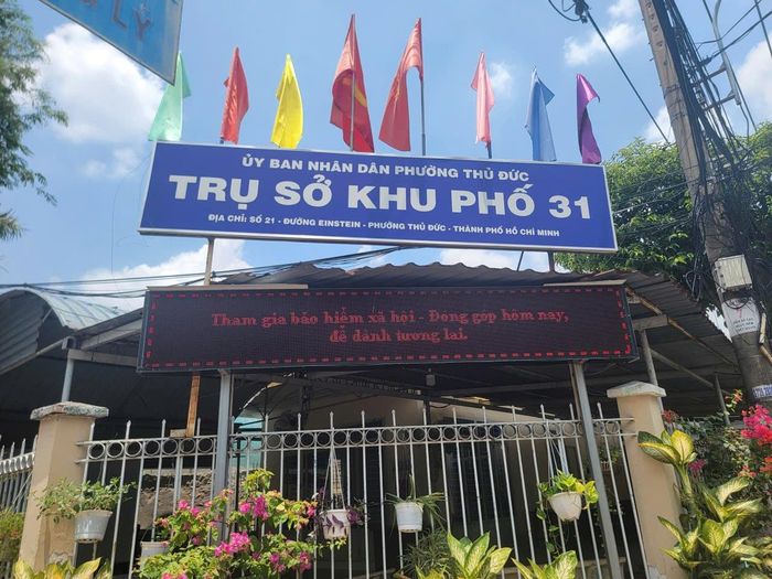 Trụ sở Khu phố 31, phường Thủ Đức. Ảnh: Quang Phương