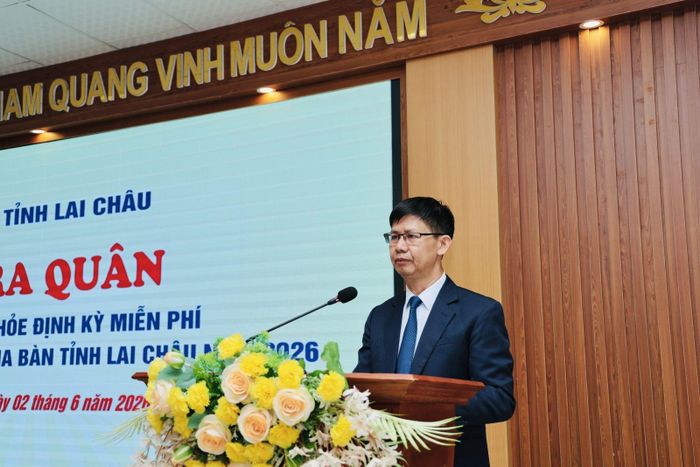 Giám đốc Sở Y tế tỉnh Lai Châu Bùi Tiến Thanh phát biểu.
