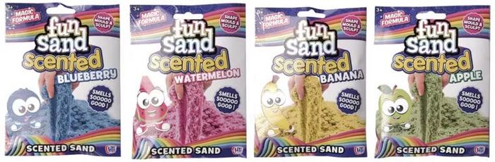 Cát tạo hình có mùi thơm (màu xanh dương, xanh lá, đỏ và vàng).