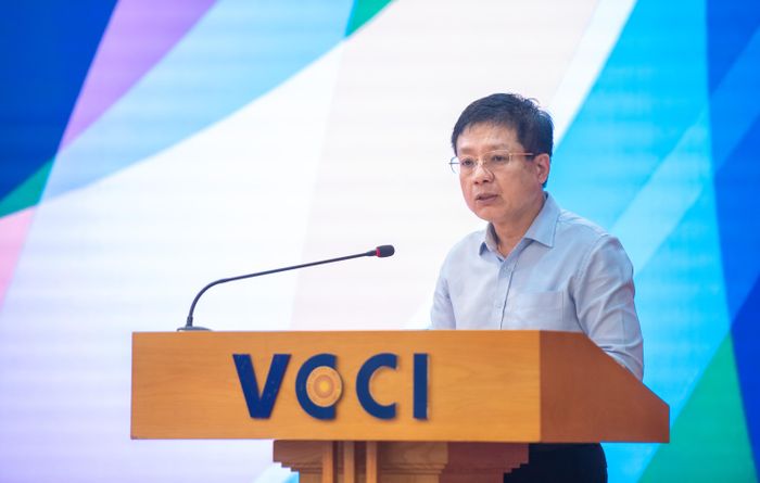 Chủ tịch VCCI Hồ Sỹ Hùng phát biểu tại Hội thảo. Ảnh: T.Minh