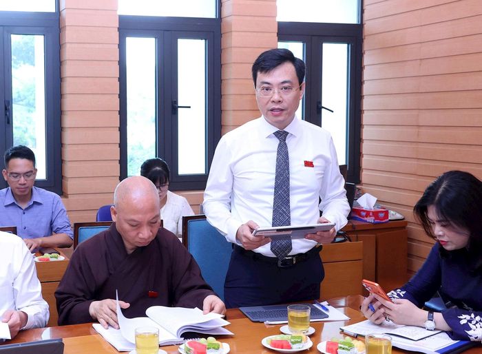 Đại biểu Đoàn Việt Cường phát biểu thảo luận. Ảnh: Thành Thái