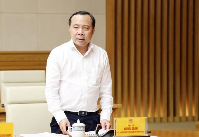 Bộ trưởng Bộ KH&CN Vũ Hải Quân phát biểu.