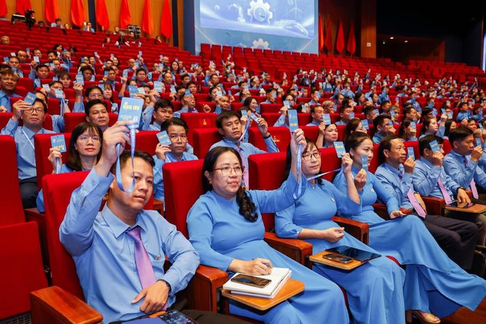 Các đại biểu tham dự Đại hội XIV Công đoàn Việt Nam. Ảnh: Quang Vinh