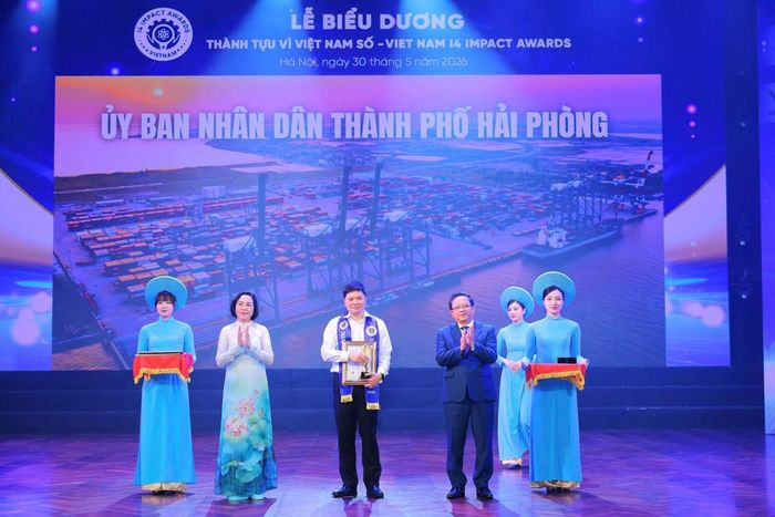Thành phố Hải Phòng được biểu dương Thành tựu vì Việt Nam số năm 2026. Ảnh: HP. 