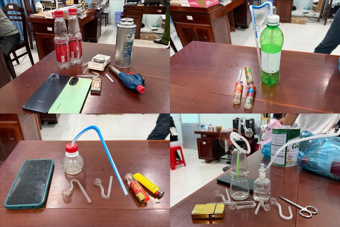  Các tang vật công an thu giữ được. 