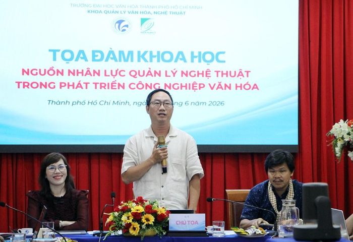 TS. Trịnh Đăng Khoa, Bí thư Đảng ủy Trường Đại học Văn hóa TP.HCM phát biểu tổng kết