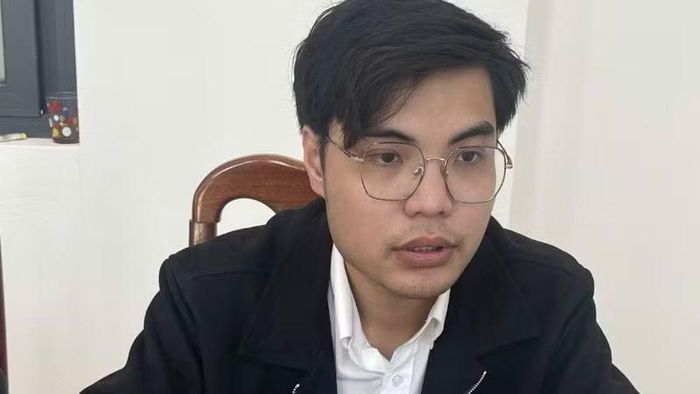 Hồng Thiên An tại cơ quan điều tra. (Ảnh: Công an cung cấp)