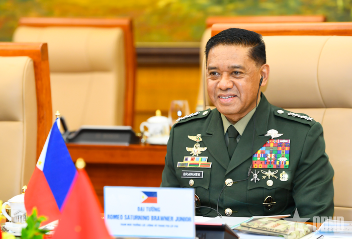  Đại tướng Romeo S.Brawner Jr. tại hội đàm. Ảnh: TUẤN HUY 