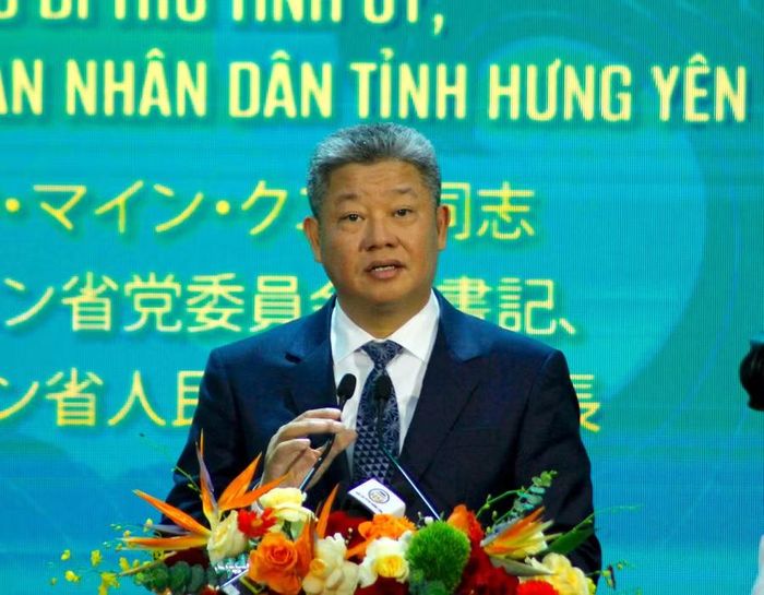 Chủ tịch UBND tỉnh Hưng Yên Nguyễn Mạnh Quyền phát biểu. Ảnh: Đinh Chiến