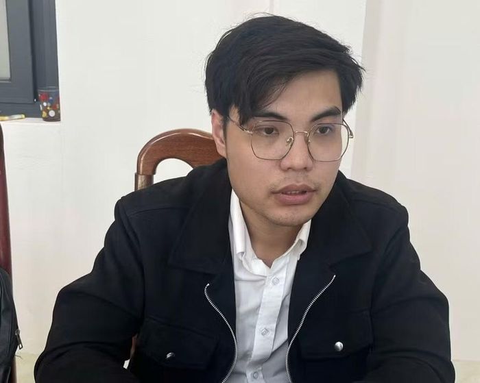 Hồng Thiên An tại cơ quan Công an. Ảnh: Công an